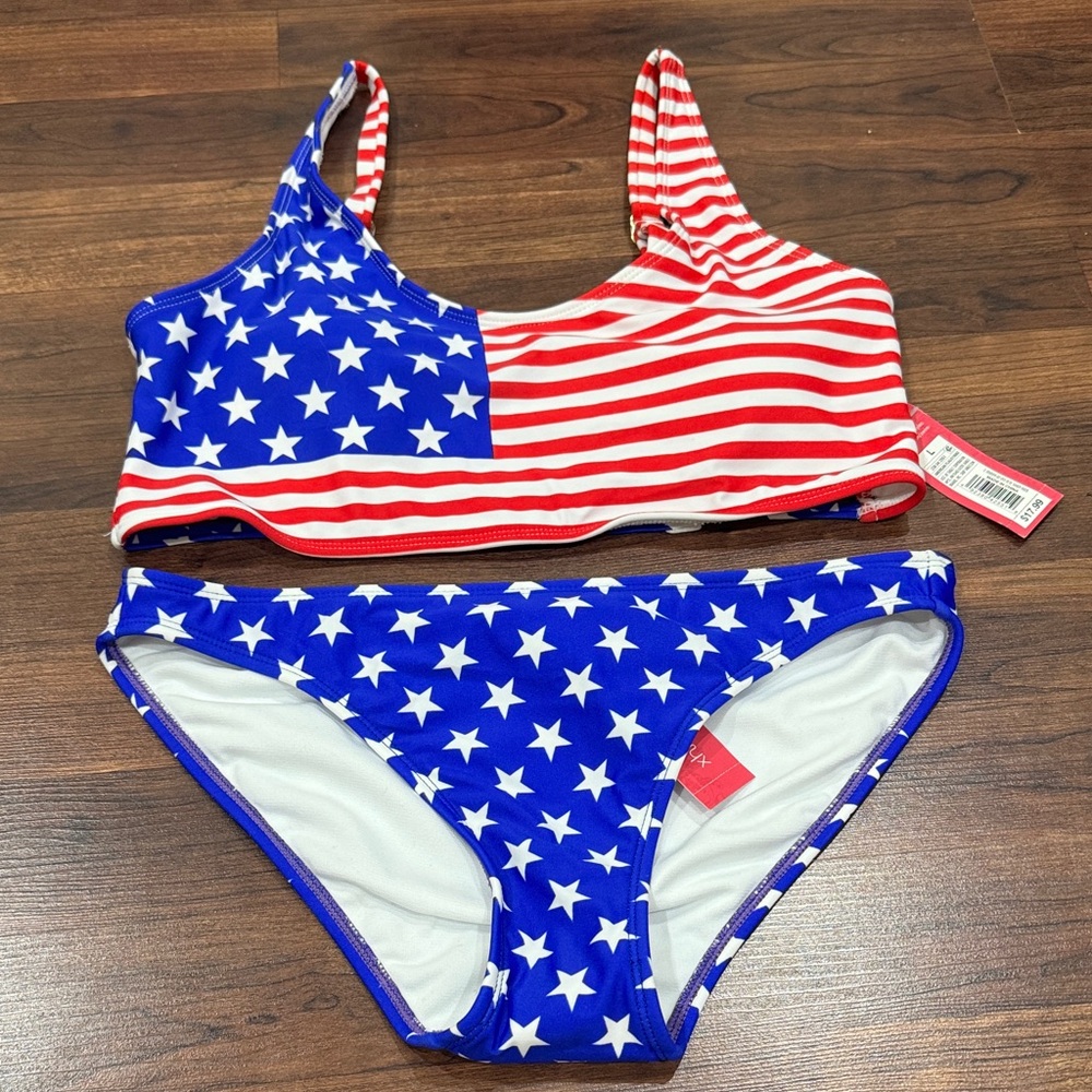 Xhilaration Stars and Stripes Bikini Set